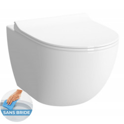 Pack WC Bâti support Rapid SL + WC sans bride Vitra Sento + Abattant softclose + Plaque chrome (Grohe-Sentorimless-2)
