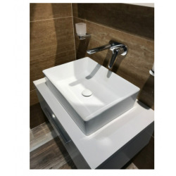 Vasque à poser Slim 55x39 cm sans trop-plein, blanc, SAT Triomini (SLM5539)