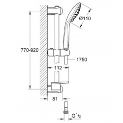  Euphoria 110 Massage Set de douche, 3 jets (27226001)