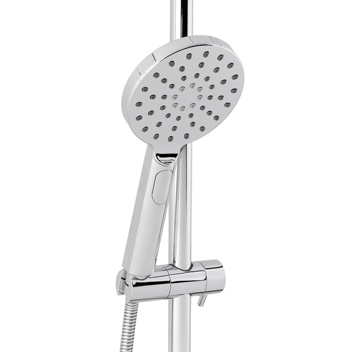 Hansa Viva colonne de douche pour montage apparent ou encastré 1/2 avec  tuyau de raccordement avec tête et douchette à main 3 pcs hans chrome -  44180200 