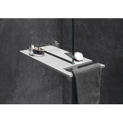 Select+ Porte-serviettes avec étagère 40 x 22 cm, Argent mat (SL2401087)