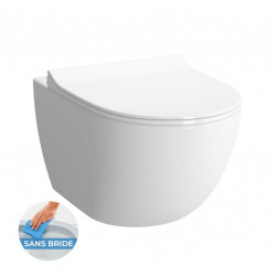 Pack WC Bâti autoportant Rapid SL + WC sans bride Infinitio +Abattant softclose + Plaque chrome (ProjectInfinitio2-5)