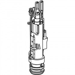 Cloche double touche avec fourchette et étrier pour  réservoir UP100 300 320 et BATI DUOFIX 2 (240.622.00.1)