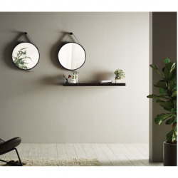  NATUREL Miroir suspendu rond 50 x 50cm, Noir (ZREM50C)