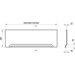 City Tablier frontal en acrylique pour baignoire 180cm, Blanc (CZ001Y0A00)