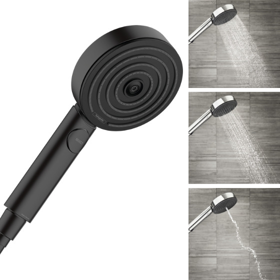 Hansgrohe Pulsify Select Ensemble de douche 90cm avec pommeau 10.5 Ecosmart  3 jets Relaxation Noir mat - 24171670 