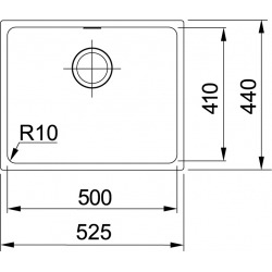 Sirius - SID 110-50 Tectonite® Blanc Artic Evier Sous-Plan