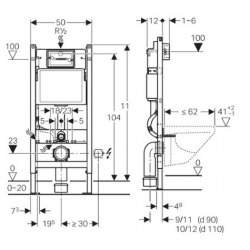 Pack Autoportant Bâti-support Duofix + WC sans bride Tesi, fixations invisibles + Abattant softclose + Plaque blanche