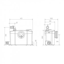 Sanibroyeur Sanipro XR - Broyeur sanitaire adaptable sortie horizontale, Blanc (0100900)