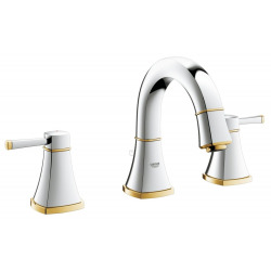 Grohe Grander - Mélangeur pour lavabo à 3 trous, chrome / or