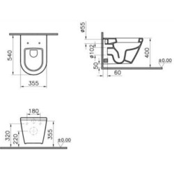 Pack WC Bâti-support UP720 extra-plat + WC sans bride Integra + Abattant frein de chute + Plaque blanche (SLIM-IntegraRimless-B)
