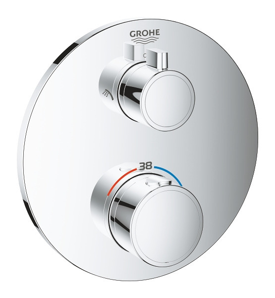 Grohe Grohtherm Set de douche encastré avec mitigeur thermostatique, douche  de tête 260mm 3 jets +