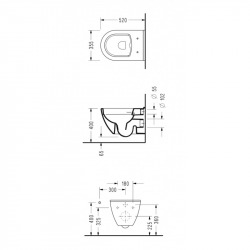 Pack WC Bâti autoportant Rapid SL + WC sans bride Serel + Abattant softclose + Plaque chrome mat (ProjectSM26-5)