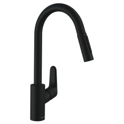 Focus M41 Mitigeur de cuisine 240 noir mat, avec douchette extractible 2 jets (31815670)