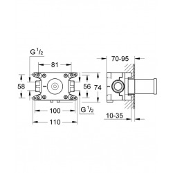  GROHE Rapido C  Corps encastré pour panneau de contrôle simple (35028000)