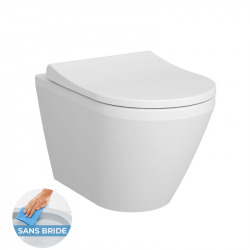 Pack WC Bâti Autoportant Rapid SL + WC sans bride Integra + Abattant softclose + Plaque blanc alpin (ProjectIntegraRimless-6)