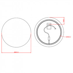  Iluxit Miroir rond avec éclairage LED, 60x60 cm, résitance à l&apos;eau IP44 (ZIL60KLED)