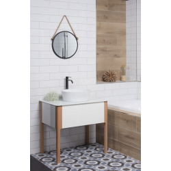 Miroir mural rond 40x40 cm, Noir (ZLAN40C)