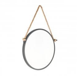 Miroir de salle de bain rond 40 cm avec cadre noir Naturel (ZLAN40C)