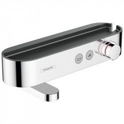 ShowerTablet Select Mitigeur thermostatique bain/douche 400 avec tablette et bec déverseur rotatif, Chrome (24340000)