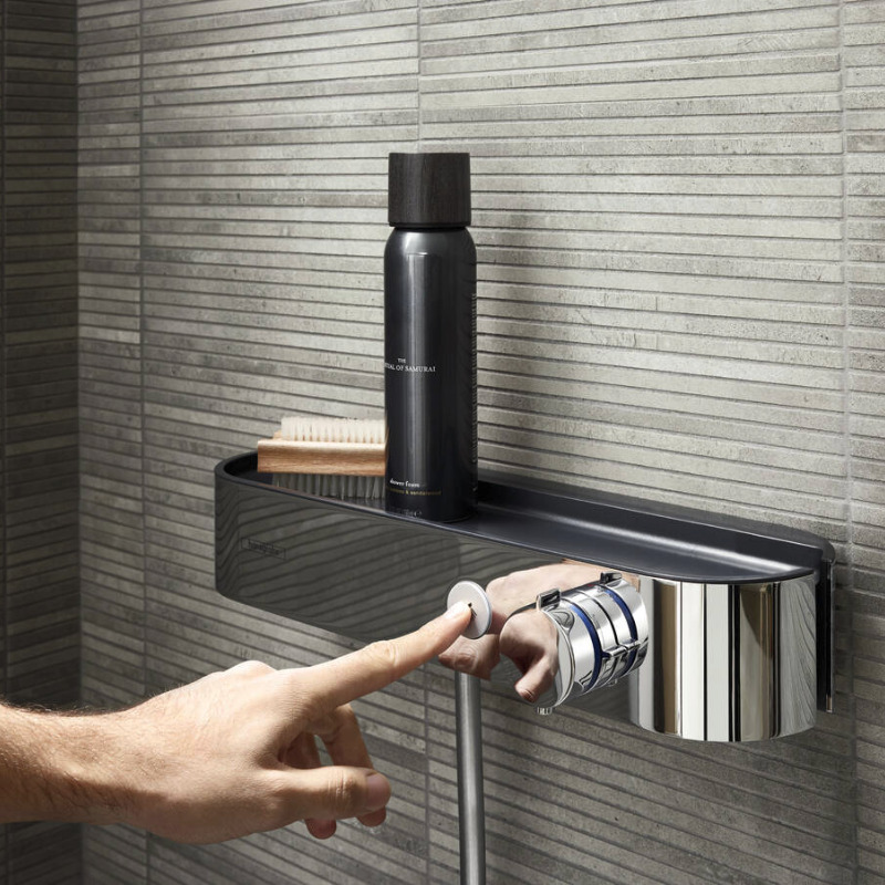 Hansgrohe ShowerTablet Select Mitigeur Thermostatique douche 400 avec  tablette, Noir mat (24360670)