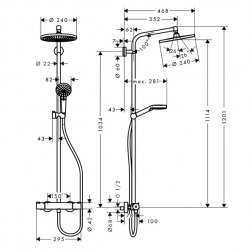 Showerpipe Crometta S 240 1jet EcoSmart (27268000)