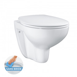Bau Ceramic Ensemble WC suspendu sans bride + Abattant déclipsable (BauClassic-lm)
