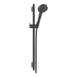 Vernis Blend Set de douche avec mitigeur + Douchette à main 2 jets + Barre de douche 65 cm, Noir mat (71640670-Vernis)