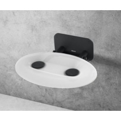 Siège de douche Ravak OVO P rabattable largeur 41 cm translucide blanc/noir (B8F0000057)