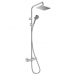 Vernis Shape Colonne de douche 230 1jet EcoSmart 9l/min avec mitigeur thermostatique, Chrome (26097000_hansgrohe)