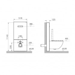 Pack WC Bâti support en verre trempé/aluminium brossé avec plaque intégrée, Blanc + WC sans bride SAT + Abattant softclose