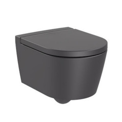 Inspira Ensemble Cuvette suspendue compacte sans bride + Abattant soft close, Onyx (SetInspiraOnyx)