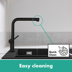 Talis M54 Mitigeur de cuisine 270, avec douchette extractible 1 jet, Noir mat