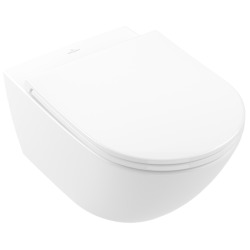 Architectura Combipack WC suspendu sans bride à fond creux DirectFlush + Abattant amovible avec frein de chute, Blanc (4694FR01)