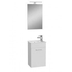 Meuble pour salle de bain avec miroir lavabo et éclairage Vitra Mia 39x61x28 cm, blanc brillant (MIASET40B)