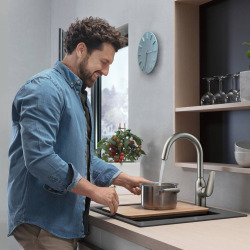  Focus M42 Mitigeur de cuisine 220, 1 jet, bec orientable à 360°, chromé (71802000)