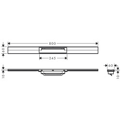 RainDrain Flex Caniveau de douche linéaire 800 découpable pour montage libre, acier inox brossé (56044800)