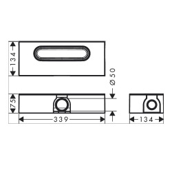  uBox, corps d&apos;encastrement pour caniveaux de douche linéaires 33,9 cm (01001180)