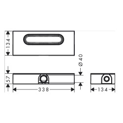  uBox, corps d&apos;encastrement pour caniveaux de douche linéaires 33,8 cm (01000180)