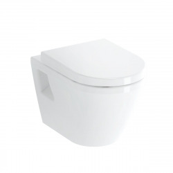 Pack WC Bâti Duofix + Cuvette suspendue Vitra S50 avec bride + Abattant soft close + Plaque blanche (S50Geb3)