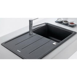 lot de 4 Basis BFG 611-97 Evier 97x50cm avec égouttoir réversible, Fragranit +, Onyx (BFG611-97ON-GVP04)