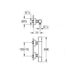 Grohtherm 1000 Cosmopolitan M  Mitigeur thermostatique douche 1/2" (34065002)