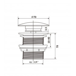 Bonde clic clac Infinitio 5/4 " sans trop plein pour lavabos et vasques, rose mat (PZATKAPM)