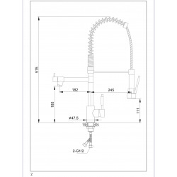 Mitigeur d'évier à bras pivotant, 2 flux, chromé (BSD284)