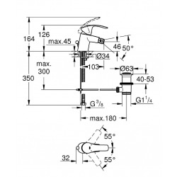  Eurosmart Mitigeur monocommande 1/2" bidet Taille S (32929002)