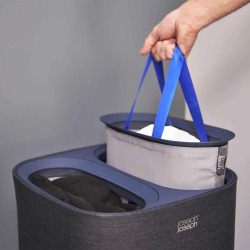 Tota panier de séparation du linge, facile à vider, 60 litres, noir (50002)