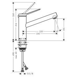  Zesis M33 mitigeur de cuisine 150 1jet, noir mat (74802670)