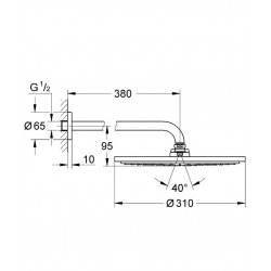  Rainshower Cosmopolitan 310 Ensemble douche de tête et bras 380 mm, 1 jet (26066000)