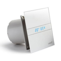 Aérateur extracteur d'air simple flux, fonction minuterie, Plaque avant en verre blanc (E120GTH)  