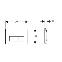  Plaque de déclenchement delta 50, double touche, blanc alpin  (115.119.11.1)